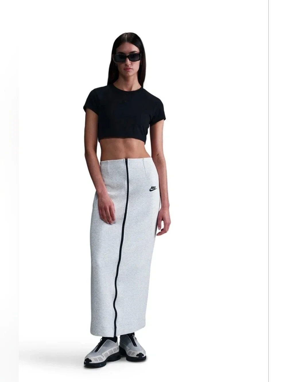 Nike Sportswear Tech Fleece Slim Maxi Women Skirt Gray Large